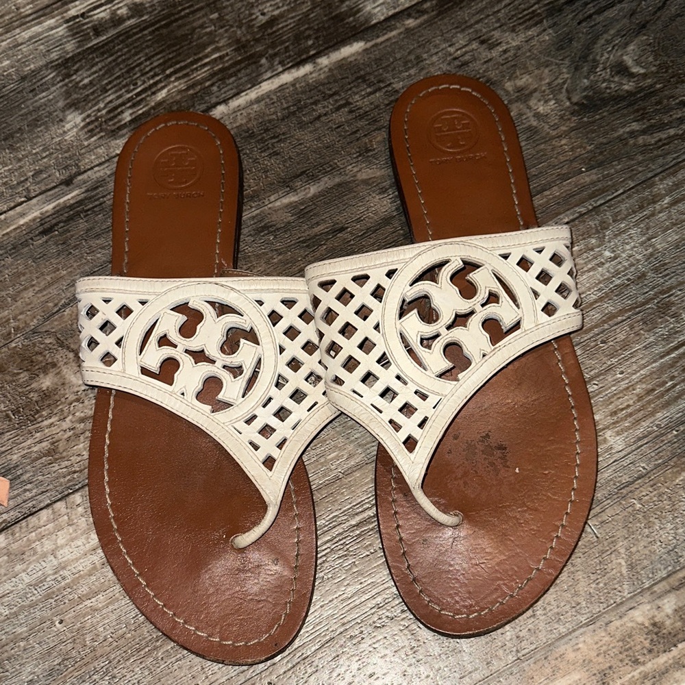 Tory Burch Women's Tan and Cream Sandals